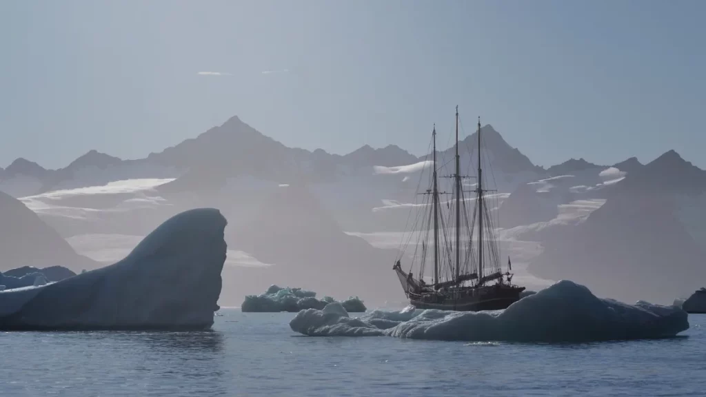 segelschiff rembrandt van rijn im eis ostgrönlands