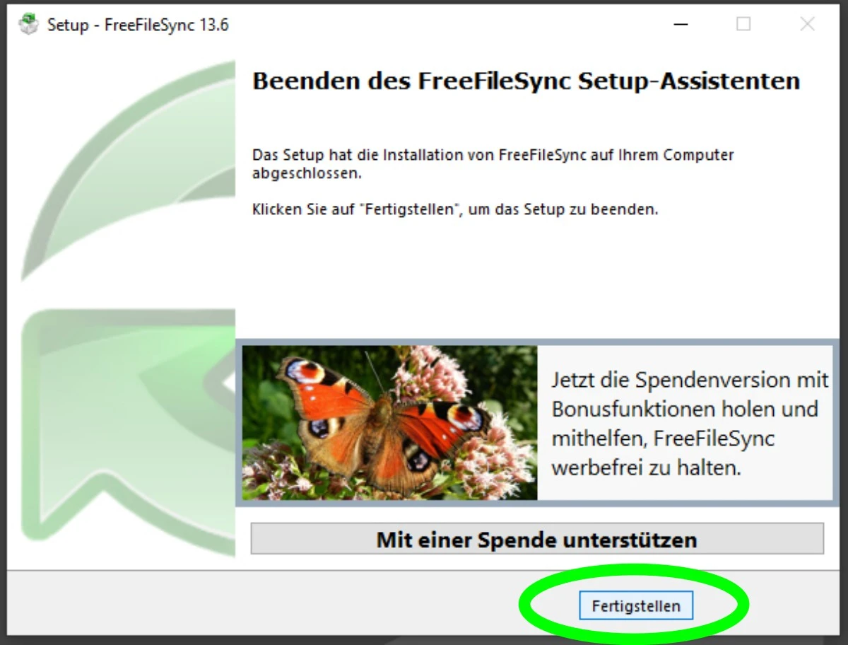 installation erfolgreich abgeschlossen